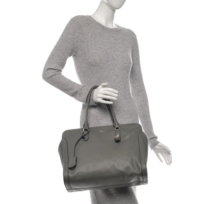 Alexander McQueen Pebbled Calfskin Large Skull Padlock Zip Around Tote Dark Grey 2 of 7