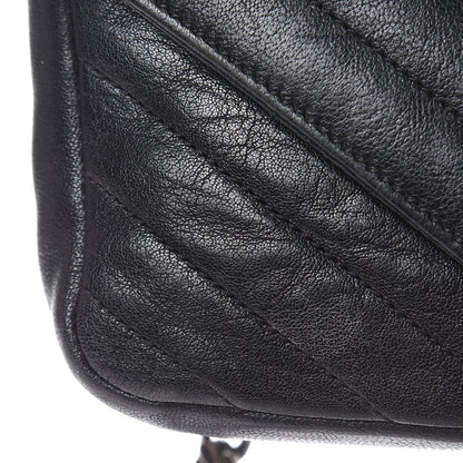 Saint Laurent Sheepskin Matelasse Chevron Monogram College Chain Wallet Black 14 of 18