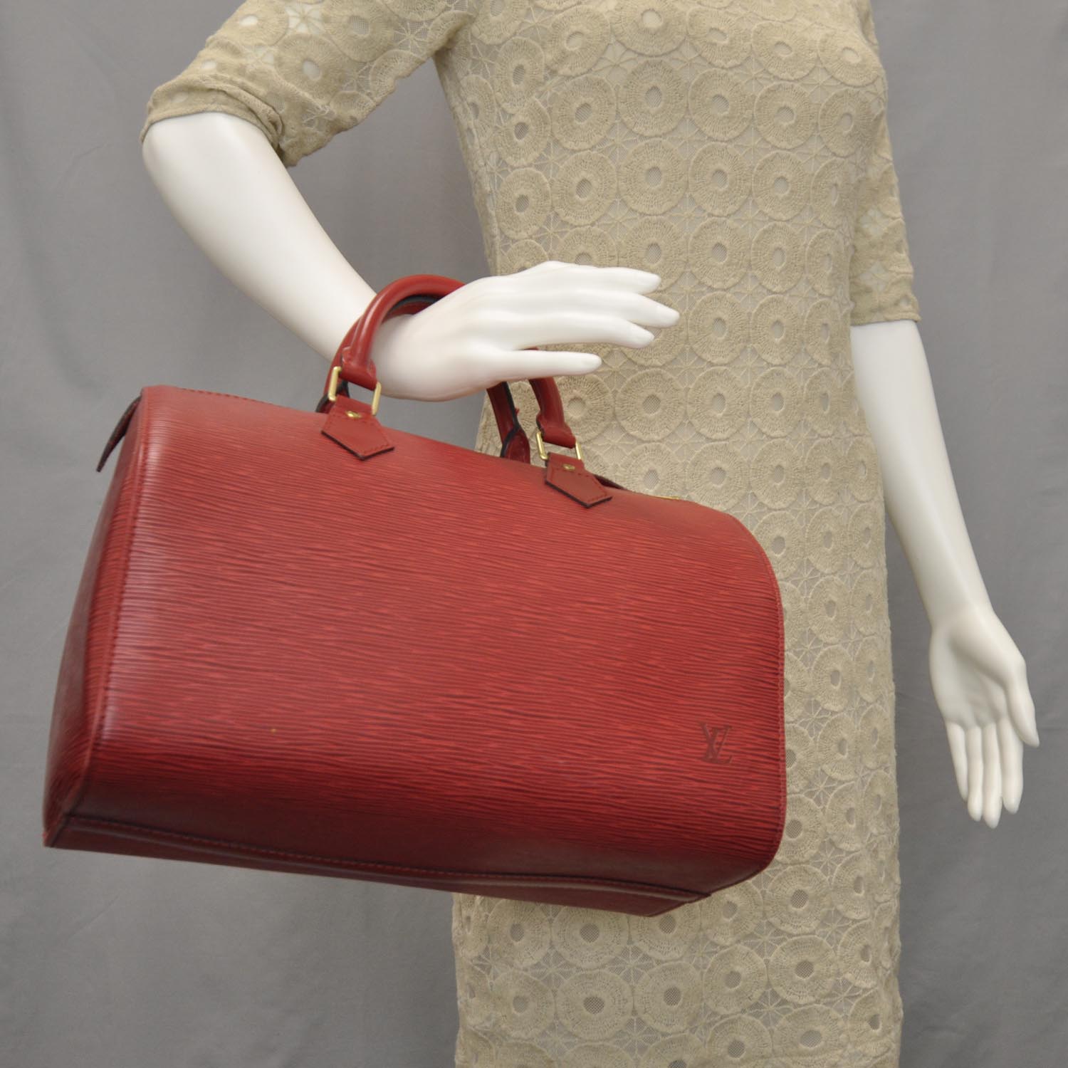 Louis Vuitton Epi Speedy 30 Red 2 of 10