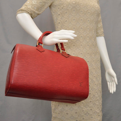 Louis Vuitton Epi Speedy 30 Red 2 of 10