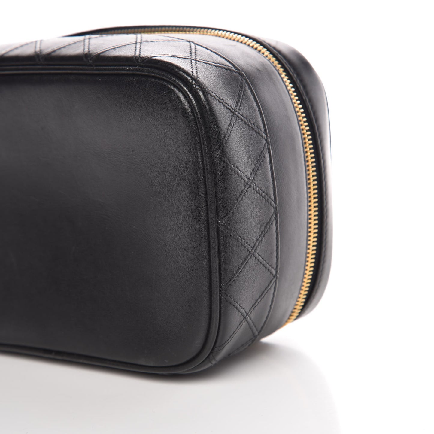 Lambskin Vanity Cosmetic Case Black