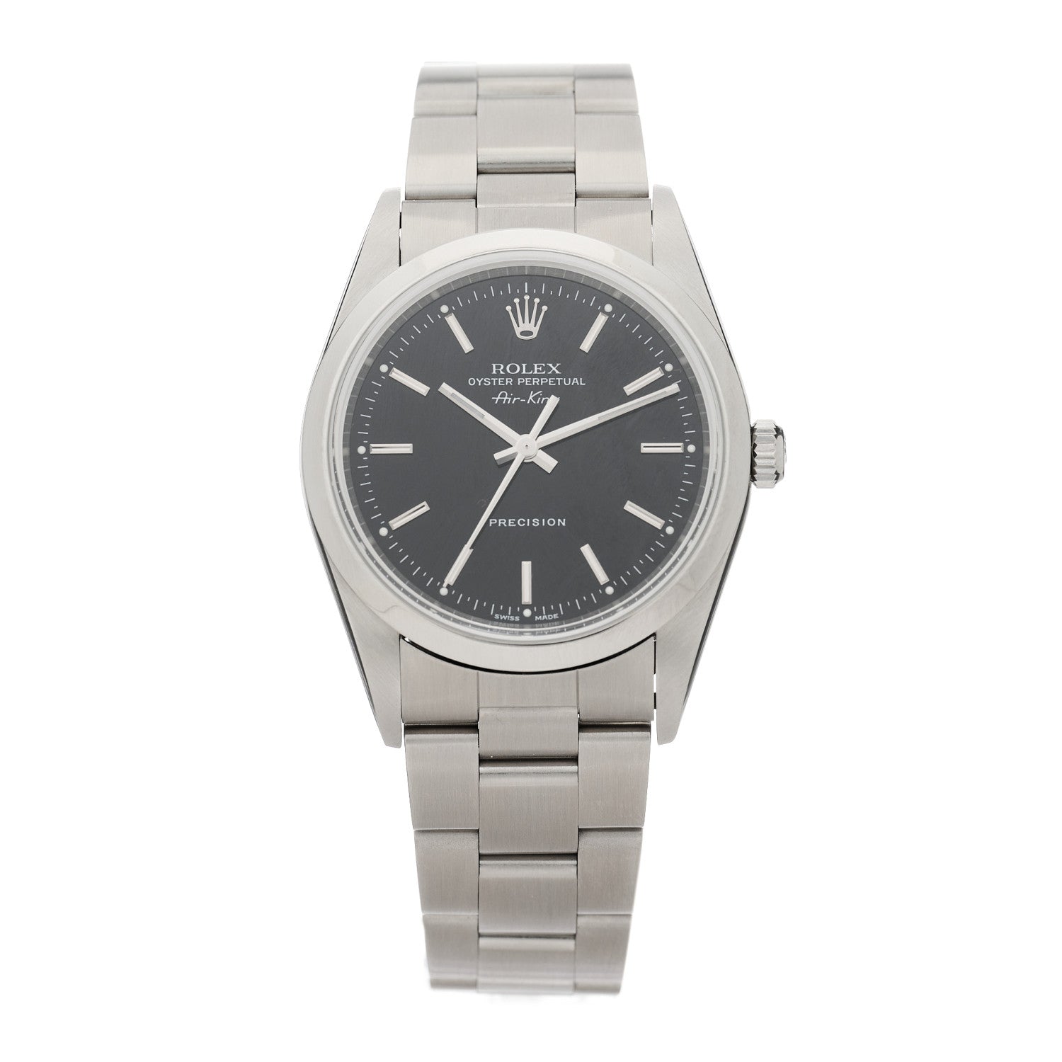 Rolex Stainless Steel 34mm Air-King Oyster Perpetual Precision Watch Black 14000M 1 of 4