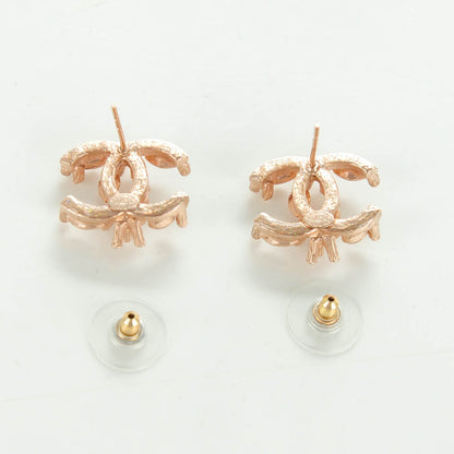 Chanel Crystal CC Earrings Pink 3 of 5