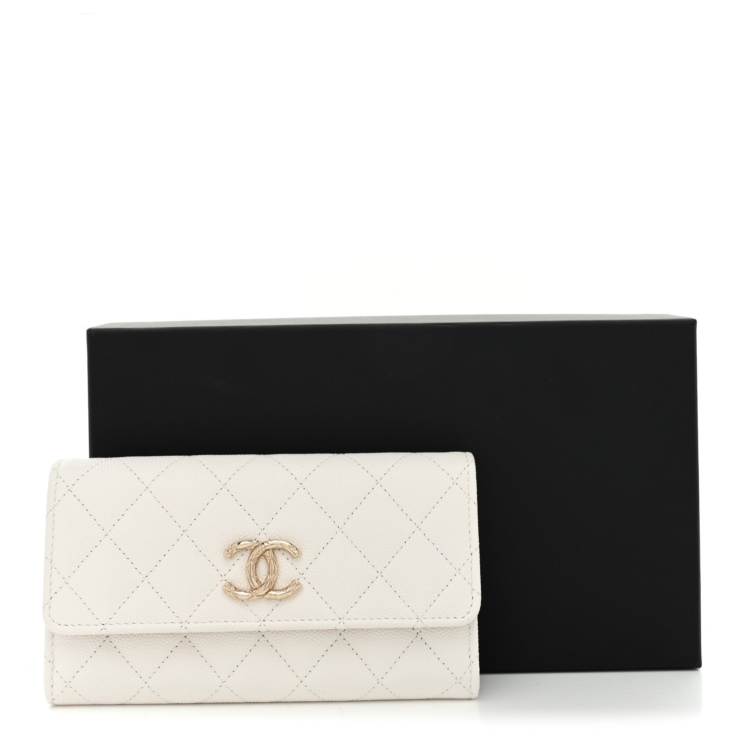 Chanel Caviar Quilted CC Medium Flap Wallet White 9 of 9