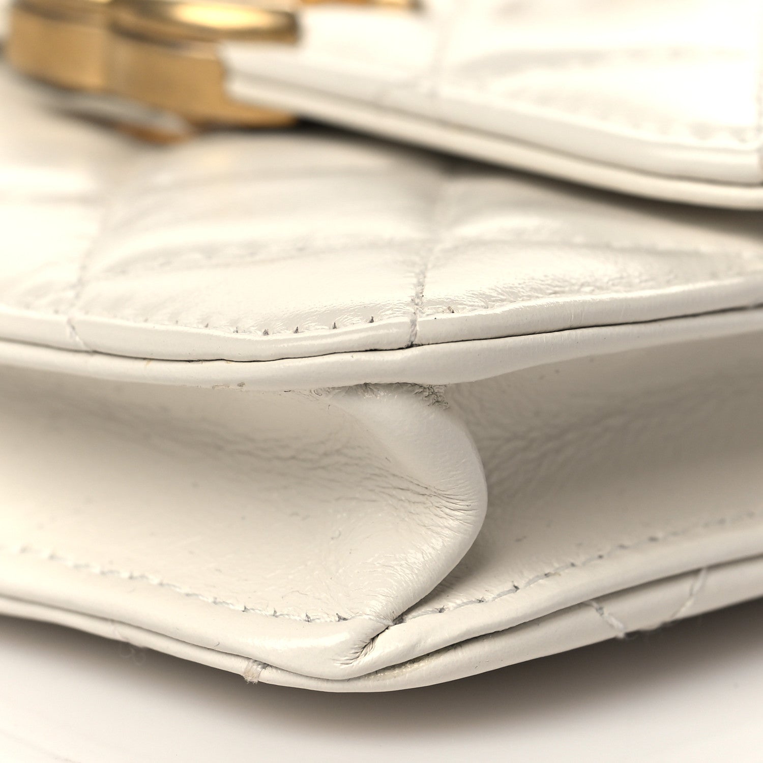Chanel Calfskin Quilted Perfect Fit Coin Purse With Chain White 9 of 10