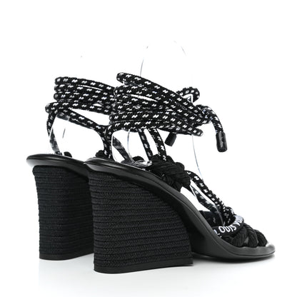Louis Vuitton Fabric Maia Rope Wedge Sandal 36 Black 4 of 7