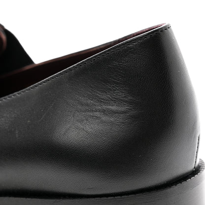 Chanel Calfskin Elastic Lace Up Cap Toe CC Loafers 38 Black 10 of 11