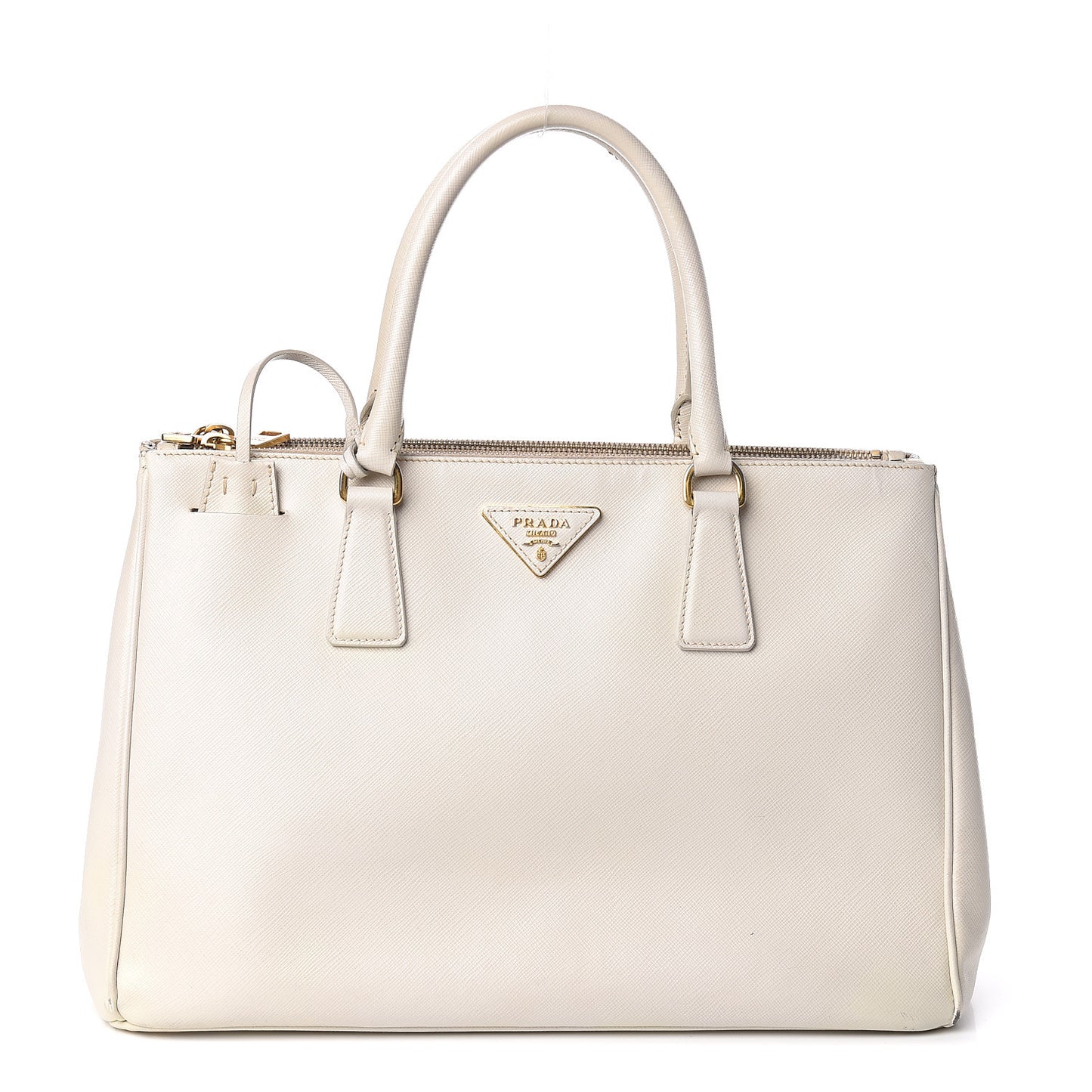 Saffiano Medium Galleria Double Zip Tote Talco