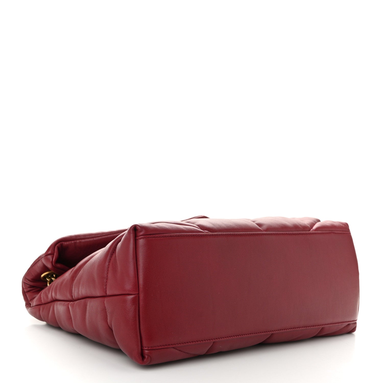 Saint Laurent Lambskin Quilted Medium Loulou Puffer Monogram Chain Satchel Opyum Red 4 of 11