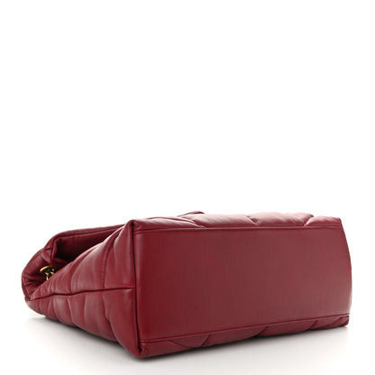 Saint Laurent Lambskin Quilted Medium Loulou Puffer Monogram Chain Satchel Opyum Red 4 of 11