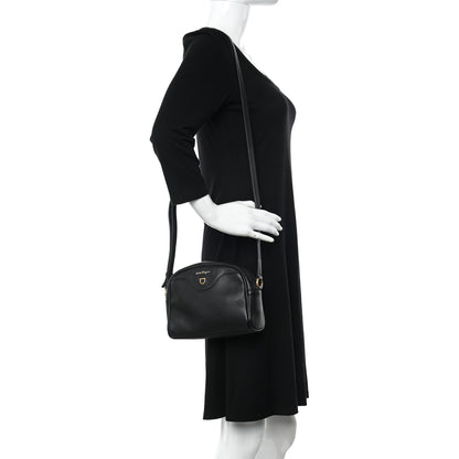 Salvatore Ferragamo Calfskin Travel Camera Crossbody Bag Black 2 of 14