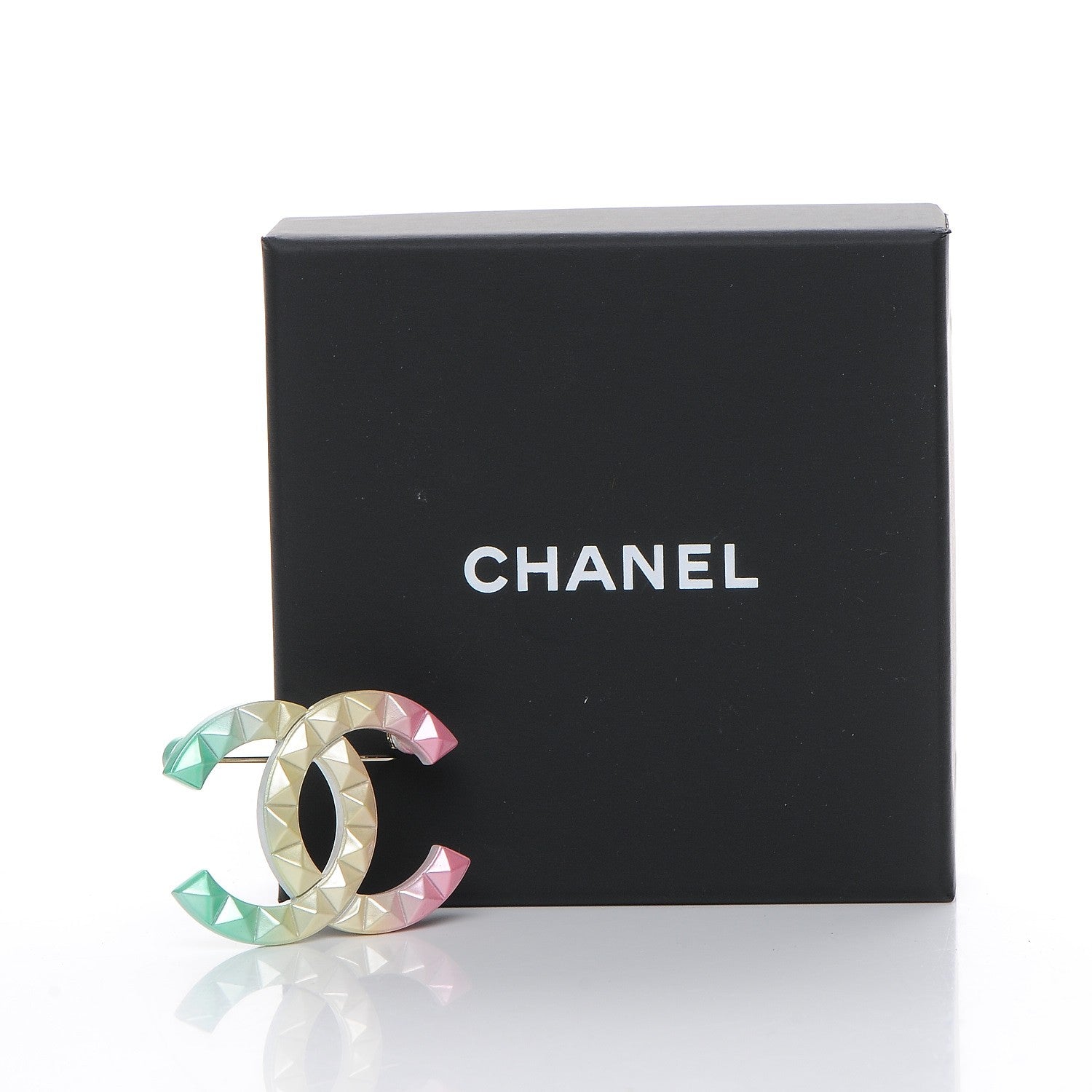 Chanel Metal Studded CC Rainbow Brooch Multicolor 5 of 5