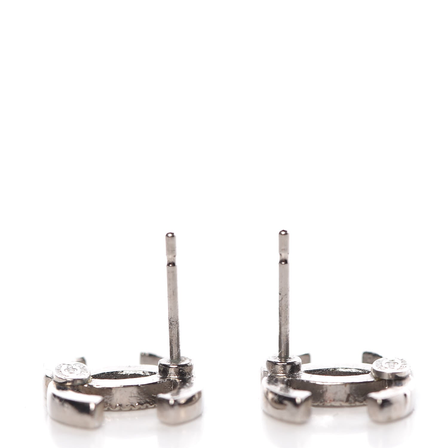 Chanel Crystal CC Earrings Silver 4 of 5