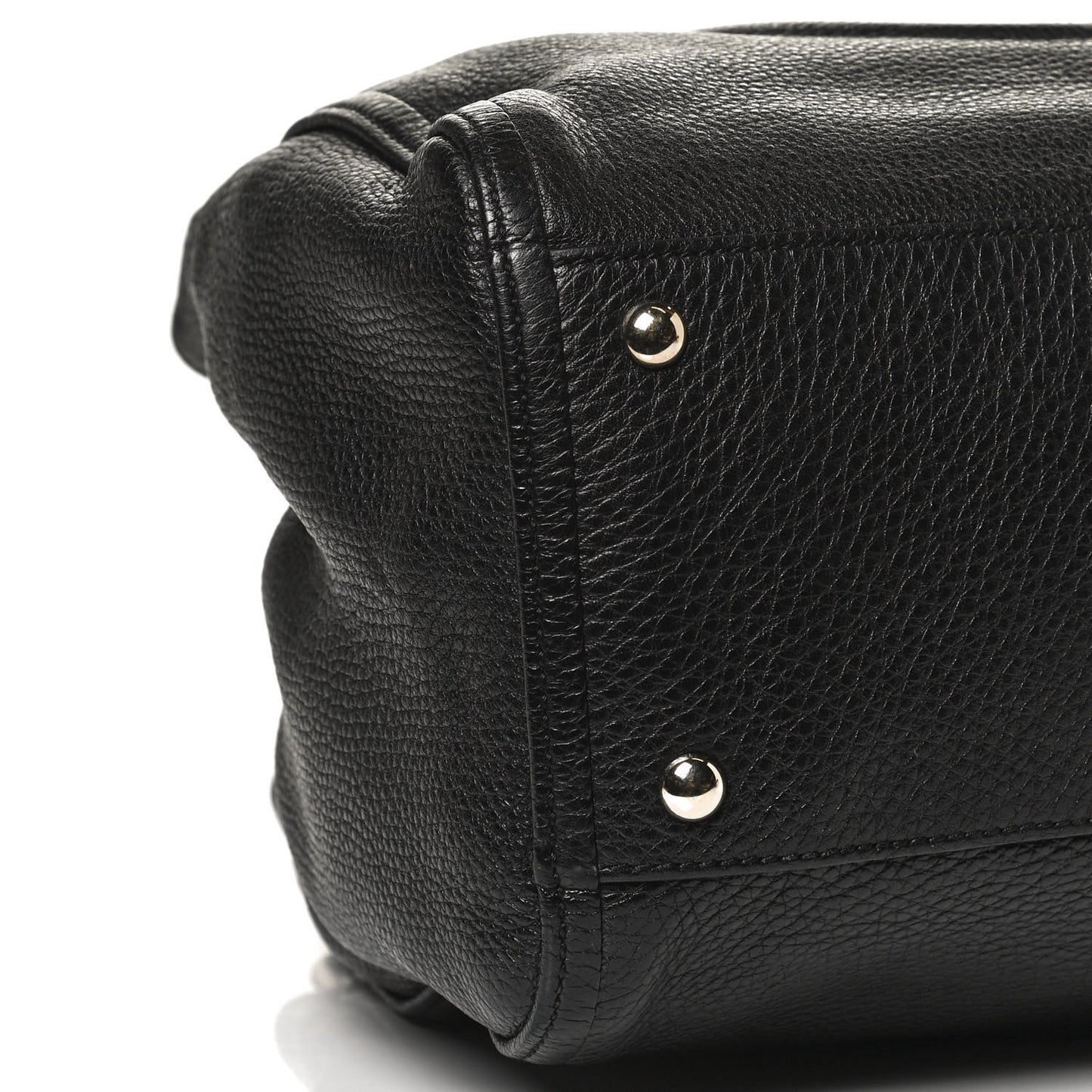 Pebbled Calfskin Medium Soho Shoulder Bag Black