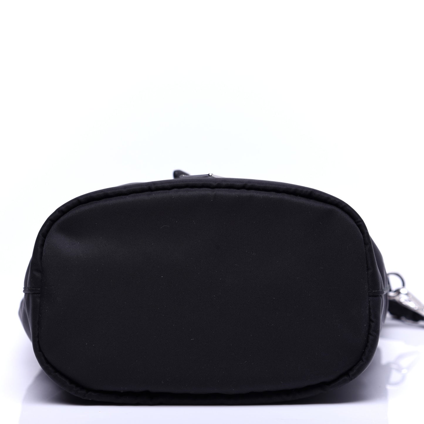 Saffiano Tessuto Nylon Vela Bucket Wristlet Black