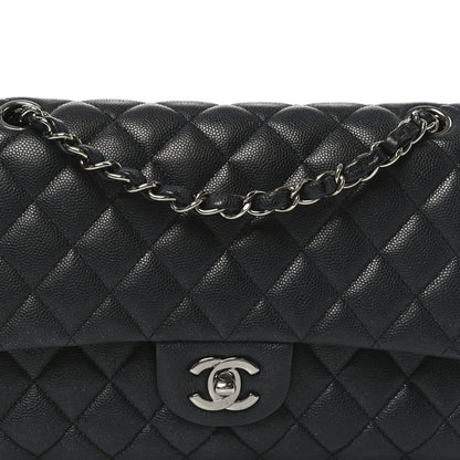 Chanel Iridescent Caviar Quilted Medium Double Flap Black 8 of 10