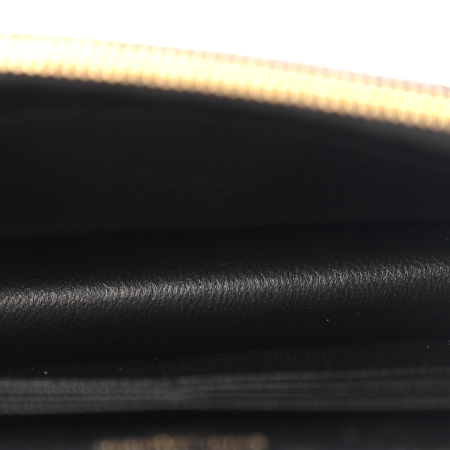 Grain De Poudre Matelasse Chevron Monogram Envelope Chain Wallet Black