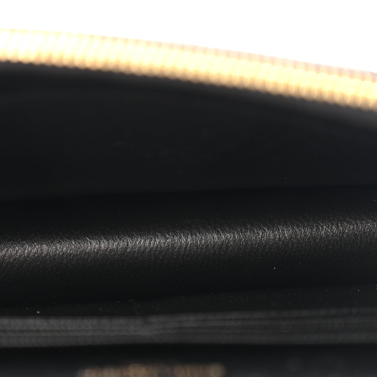 Saint Laurent Grain De Poudre Matelasse Chevron Monogram Envelope Chain Wallet Black 5 of 14