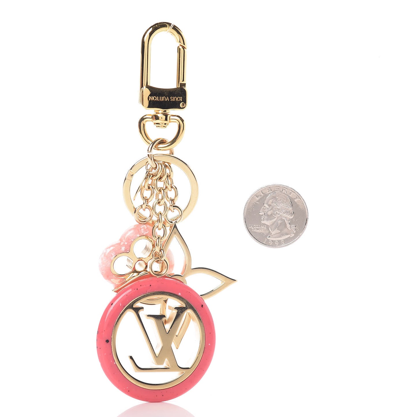 Colorline Bag Charm Key Holder Pink Glitter