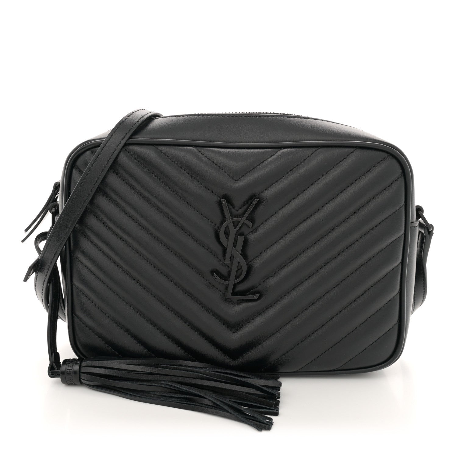 Saint Laurent Calfskin Matelasse Monogram Monochrome Lou Camera Bag Black 1 of 10
