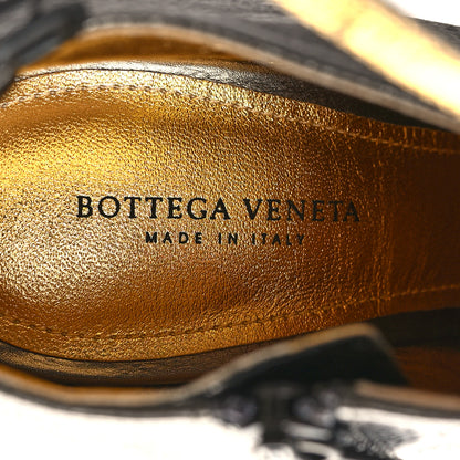 Bottega Veneta Metallic Calfskin Ankle Strap High Heel Booties 35 Antique Silver 7 of 7