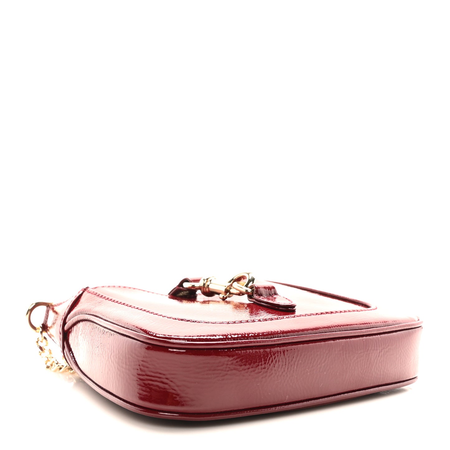 Crinkled Patent Mini Jackie Notte Bag Rosso Ancora Red