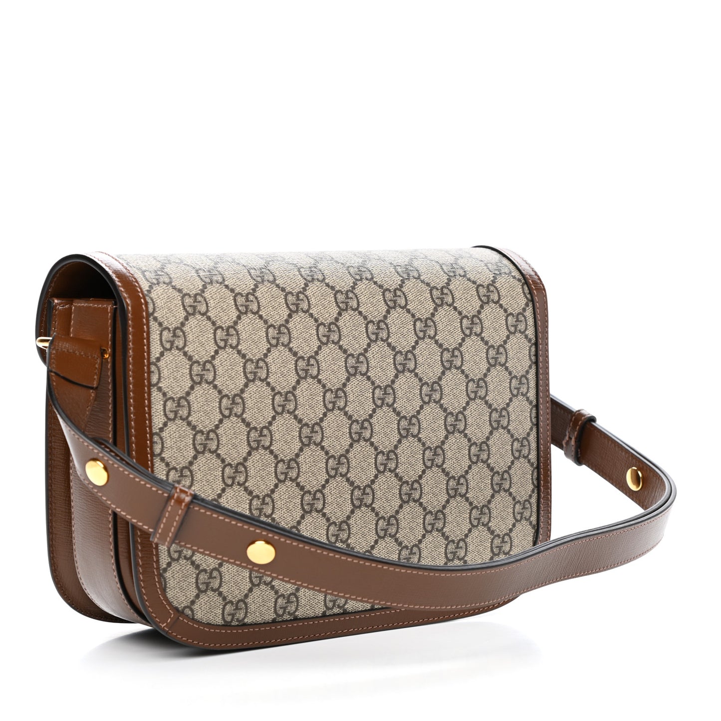 GG Supreme Monogram Horsebit 1955 Shoulder Bag Beige Brown Sugar