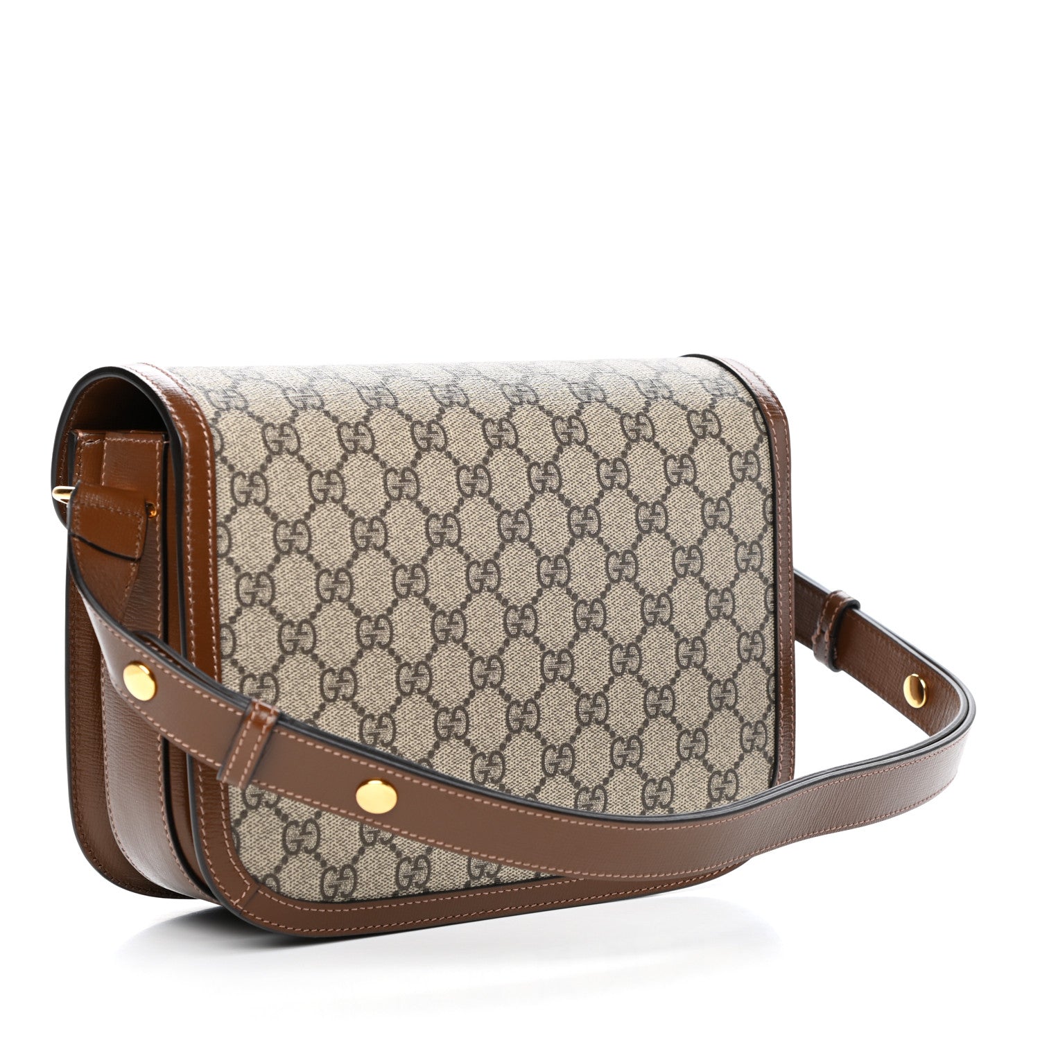 Gucci GG Supreme Monogram Horsebit 1955 Shoulder Bag Beige Brown Sugar 3 of 12