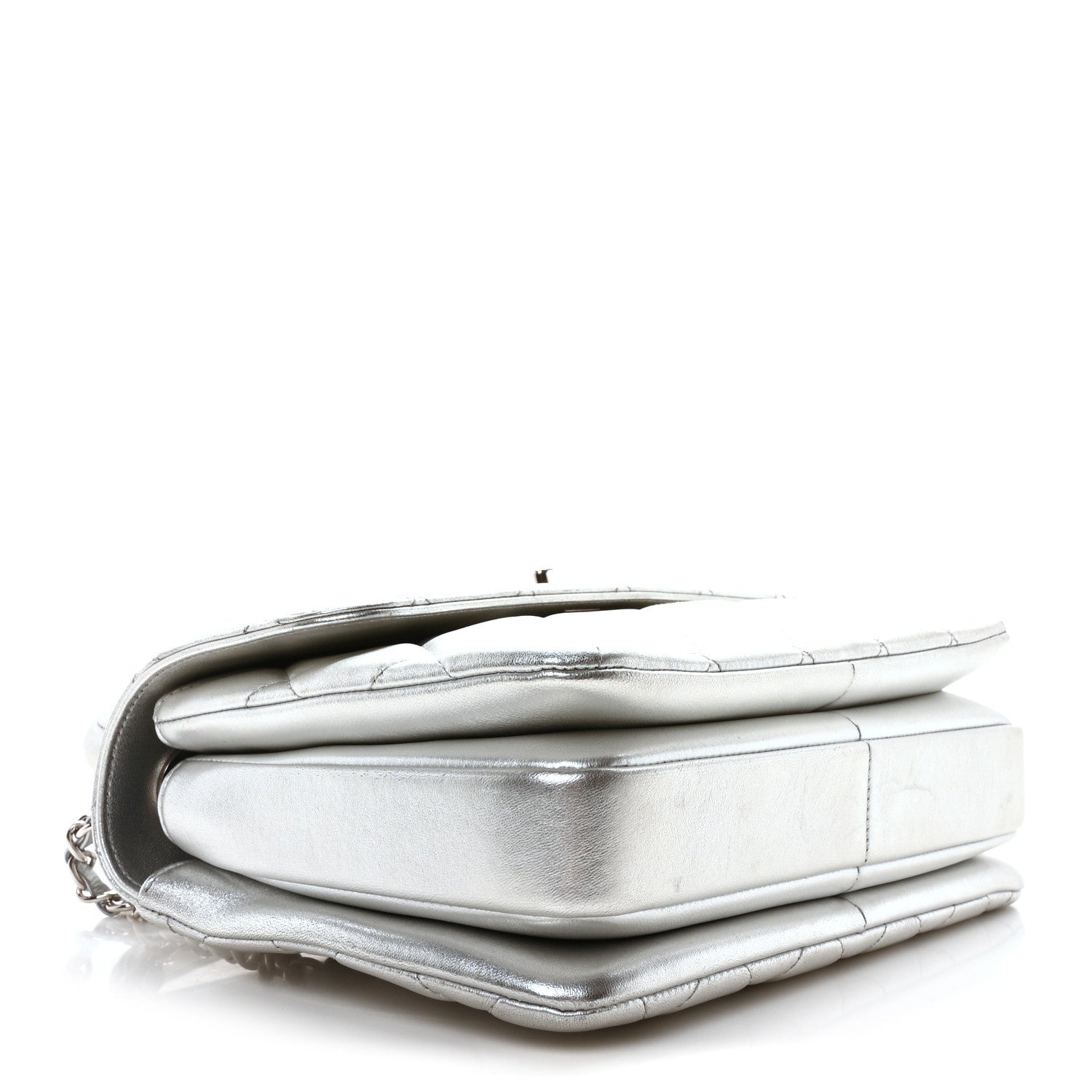 Chanel Metallic Lambskin Quilted Small Trendy CC Flap Dual Handle Bag Silver Silver 4 of 11