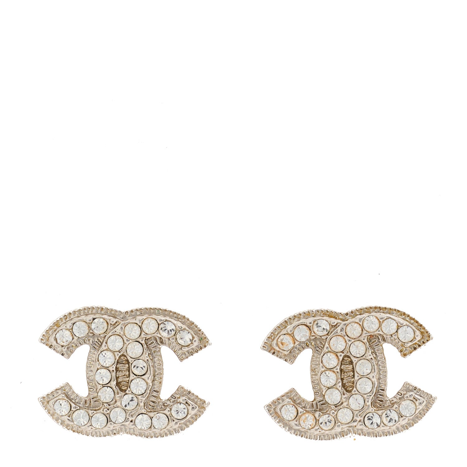 Chanel Crystal Mini CC Earrings Silver 1 of 4