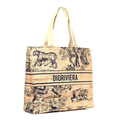 Christian Dior Straw Dioriviera Tote Beige 2 of 13