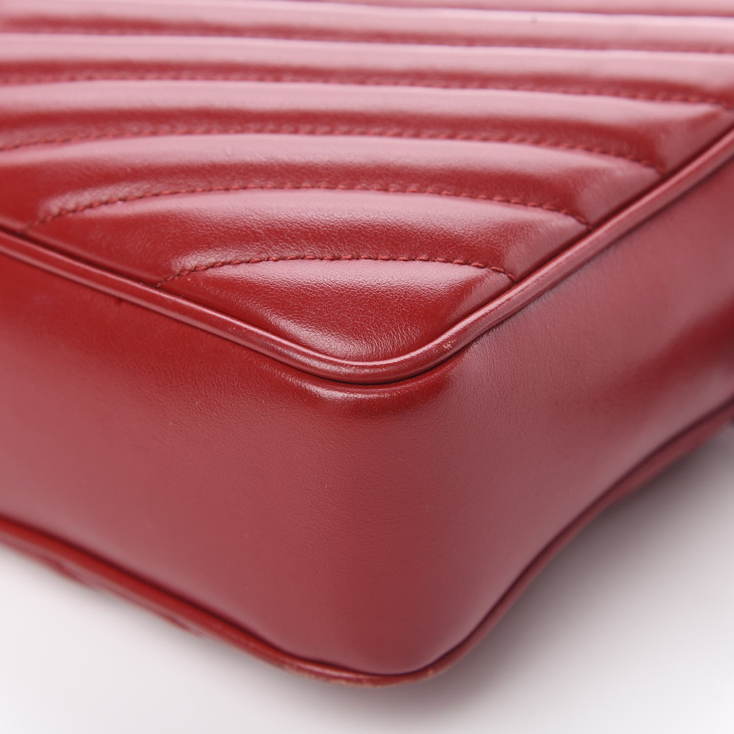 Saint Laurent Calfskin Matelasse Monogram Lou Camera Bag Red 11 of 13