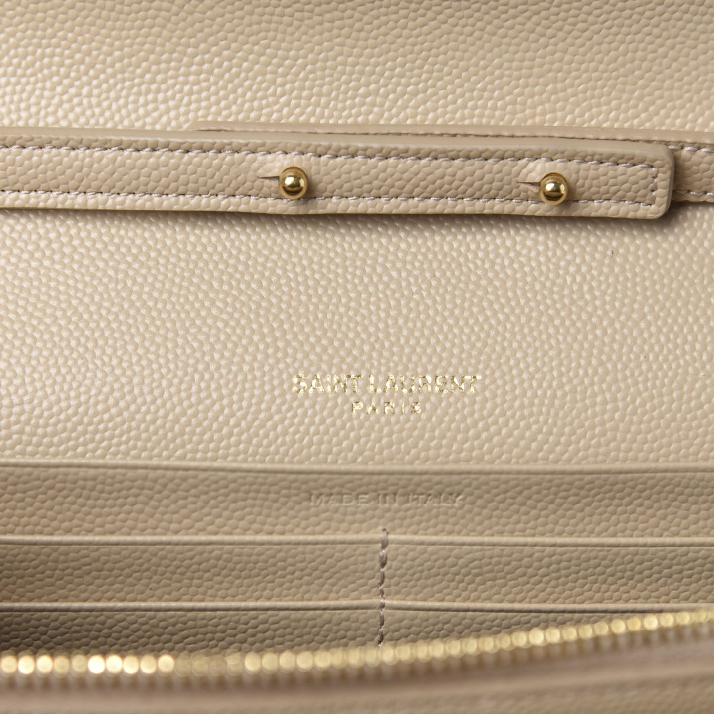 Grain De Poudre Matelasse Chevron Monogram Chain Wallet Sea Salt