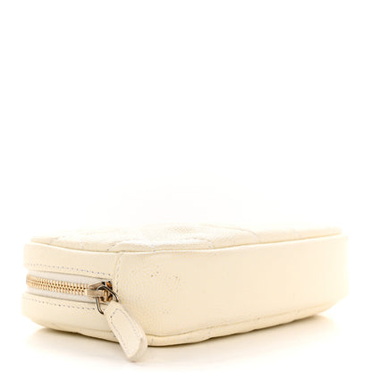 Chanel Caviar Quilted Small Curvy Pouch Cosmetic Case White 4 of 9