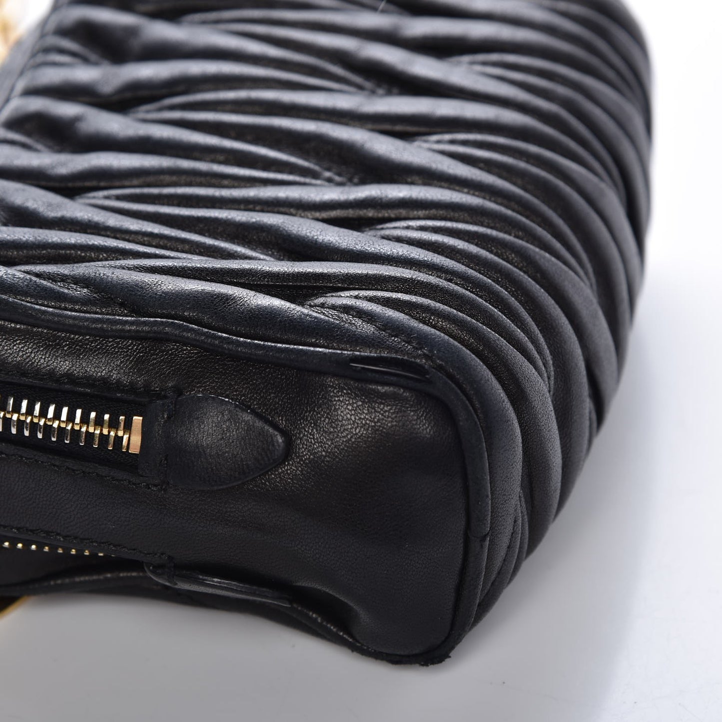 Nappa Matelasse Chain Crossbody Black