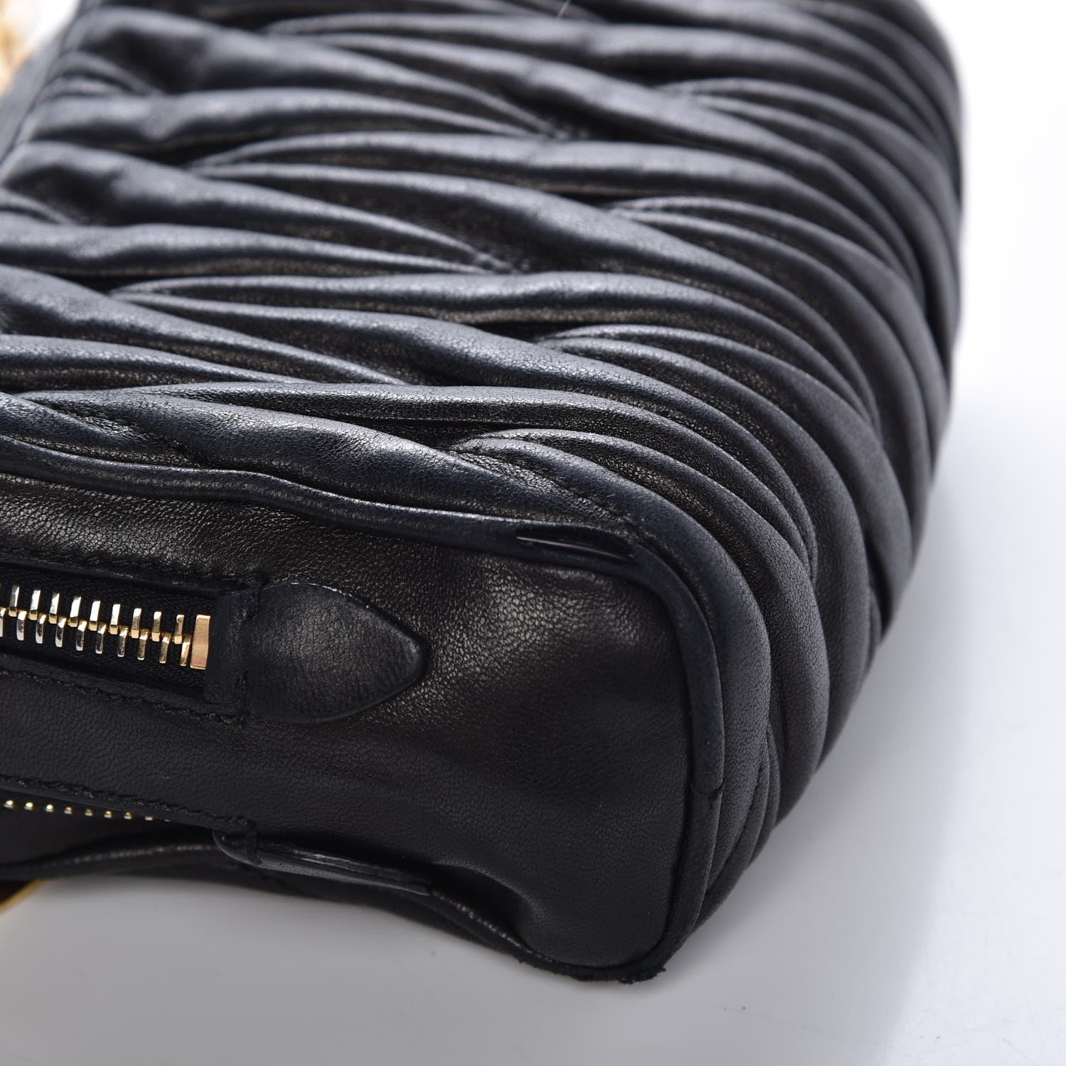 Miu Miu Nappa Matelasse Chain Crossbody Black 13 of 16