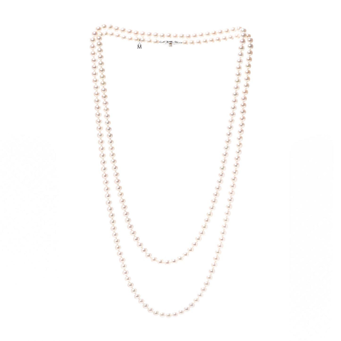 18K White Gold Akoya Pearl 6.5-7mm Strand Necklace 60