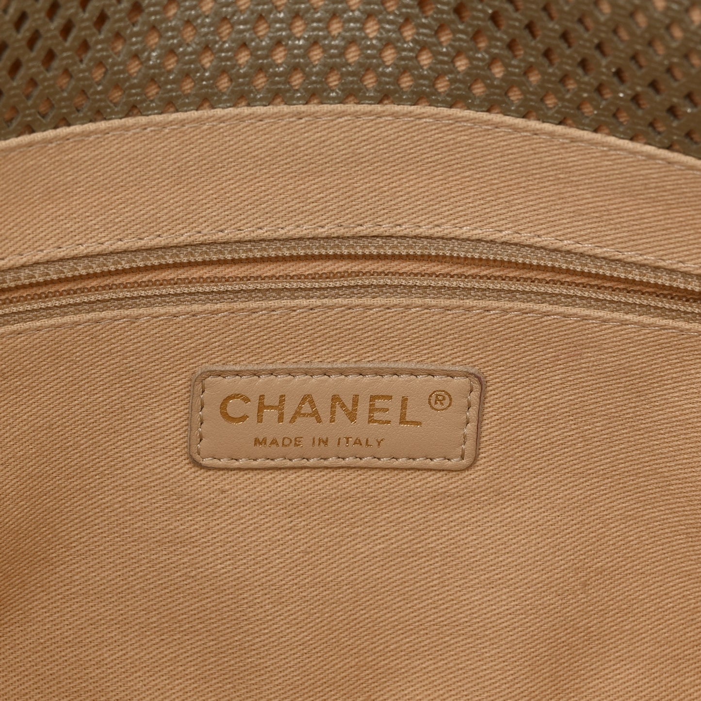 Perforated Calfskin Large Up In The Air Flap Light Gold
