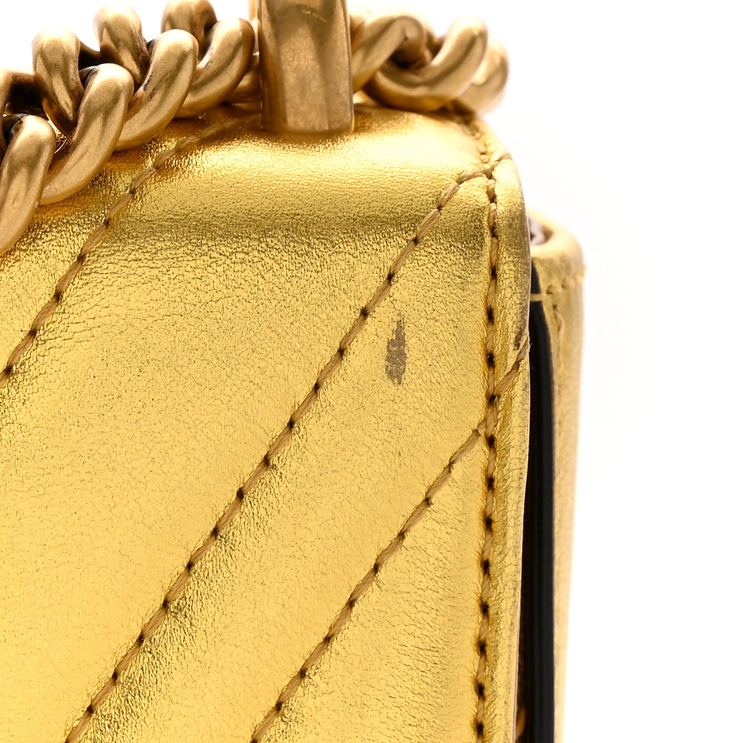 Gucci Metallic Nappa Matelasse Broadway Shoulder Bag Gold 11 of 12