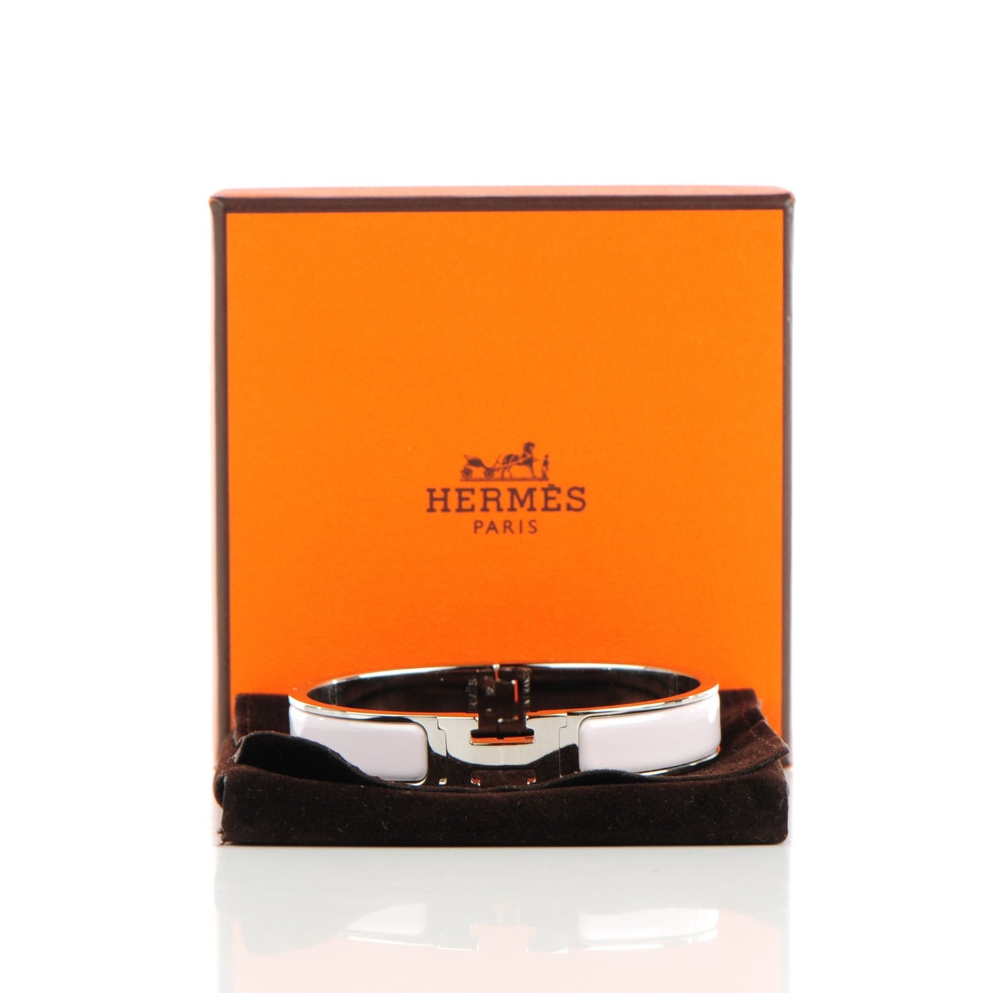 Enamel Narrow Clic Clac H Bracelet GM Rose Nymph