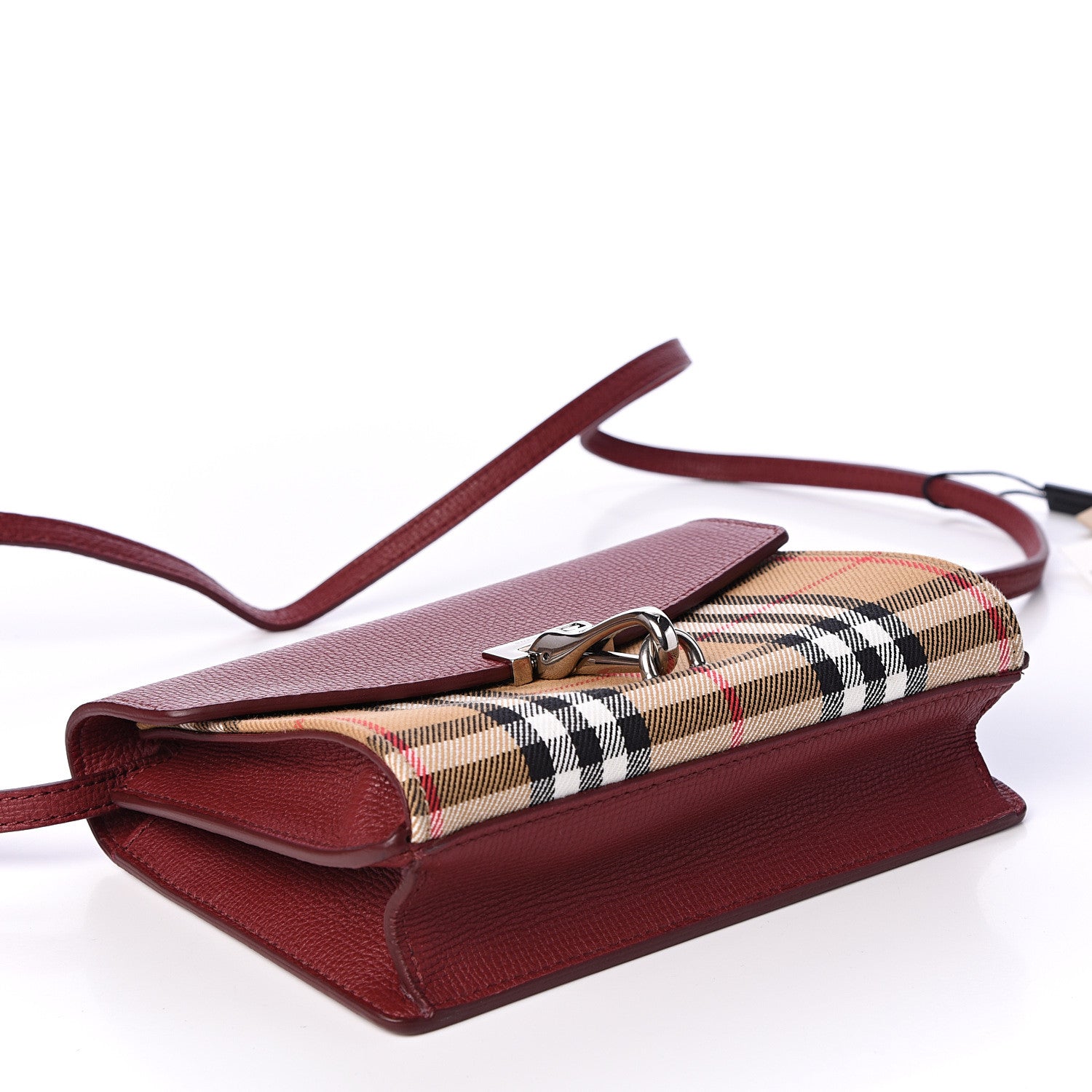 Burberry Derby Calfskin House Check Mini Macken Crossbody Bag Russet Red 3 of 10