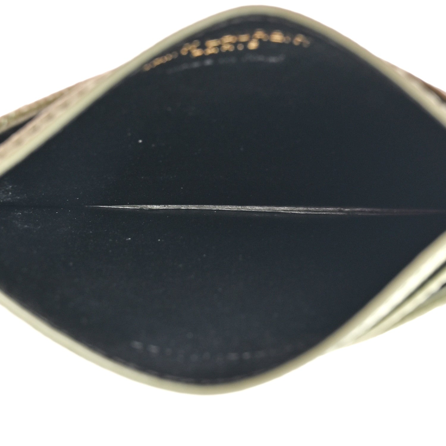Saint Laurent Grain De Poudre Matelasse Chevron Monogram Credit Card Case Light Sage 5 of 12