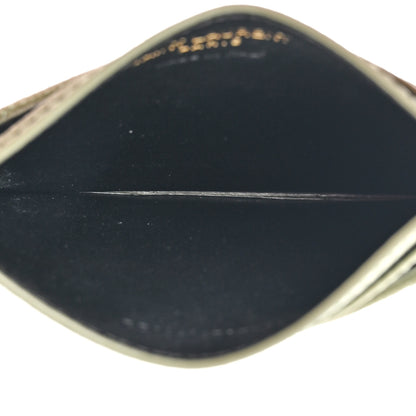 Saint Laurent Grain De Poudre Matelasse Chevron Monogram Credit Card Case Light Sage 5 of 12