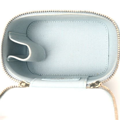 Chanel Lambskin Quilted Top Handle Mini Vanity Case With Chain Light Blue 5 of 12