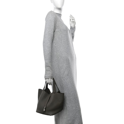 Hermes Taurillon Clemence Picotin Lock 22 MM Etain 2 of 10