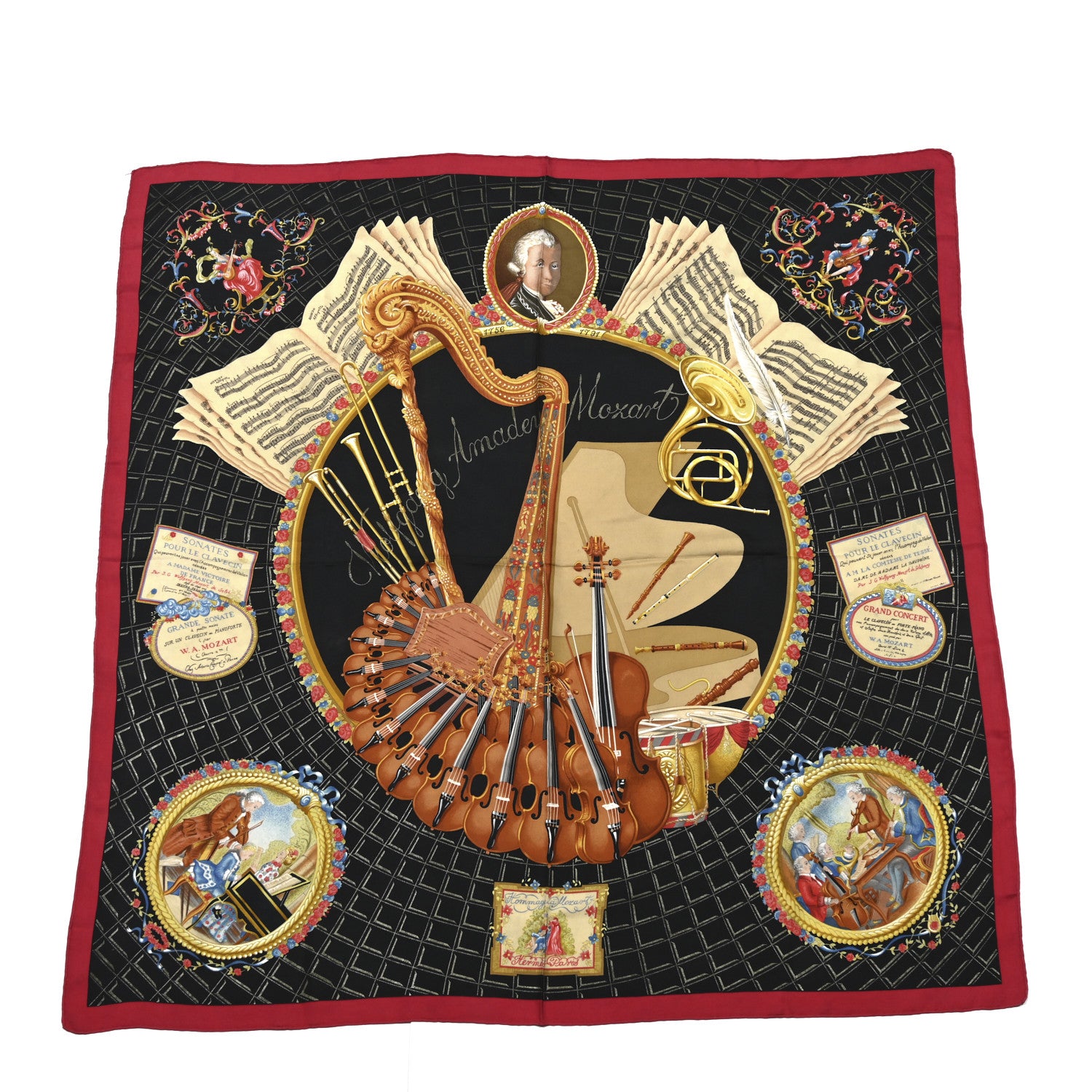 Hermes Silk Hommage A Mozart Scarf 90 1 of 5
