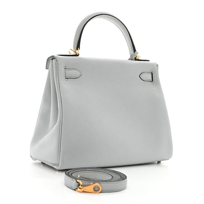 Hermes Taurillon Clemence Kelly Retourne 28 Bleu Pale 3 of 11