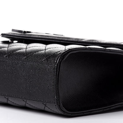 Saint Laurent Grain De Poudre Textured Mixed Matelasse Triquilt Medium Monogram Satchel Black 9 of 10