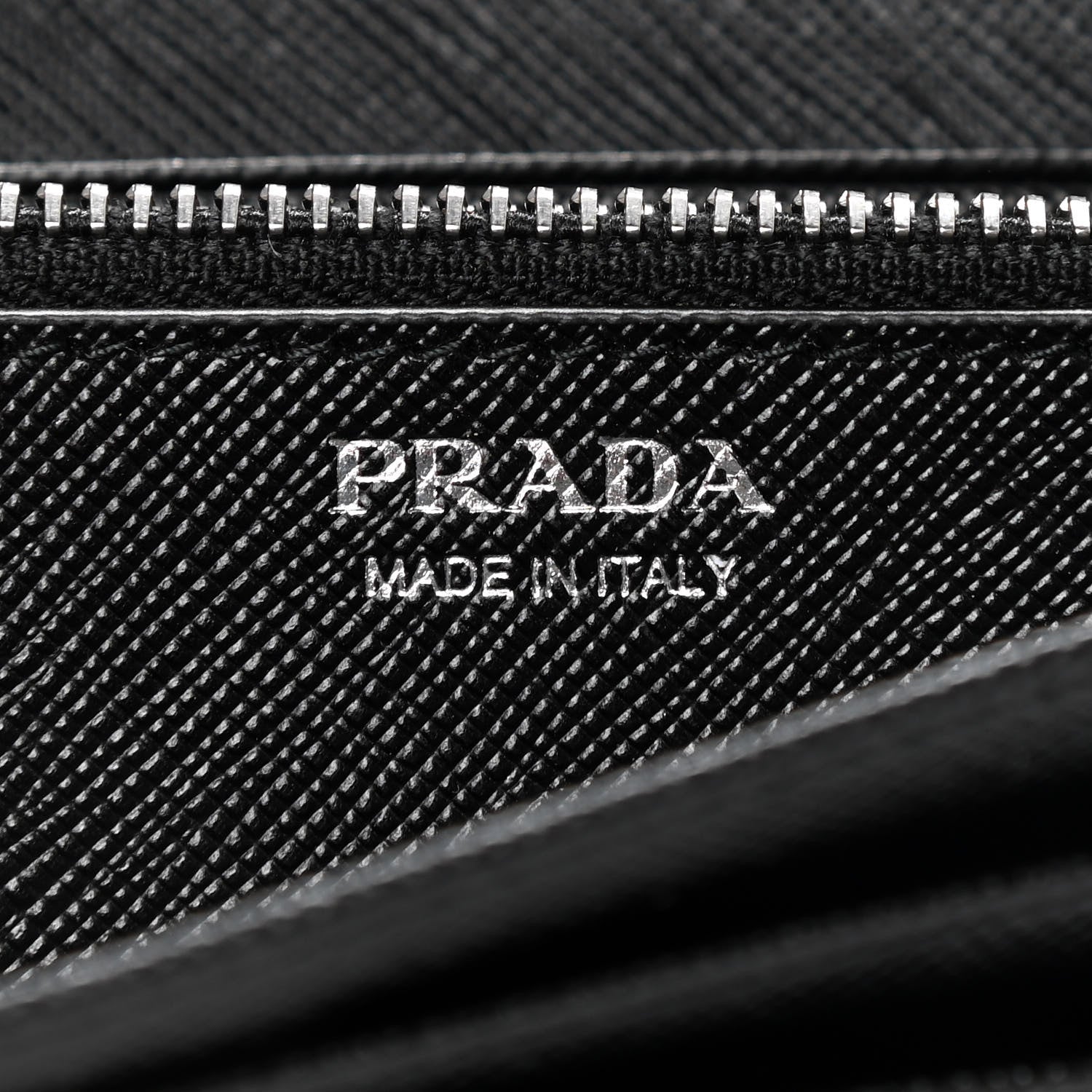 Prada Saffiano Triangle Logo Continental Flap Travel Wallet Black 7 of 7