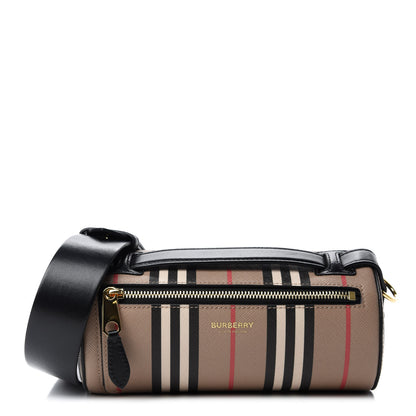Burberry E-Canvas Calfskin Stripe Icon Barrel Bag Archive Beige 1 of 11